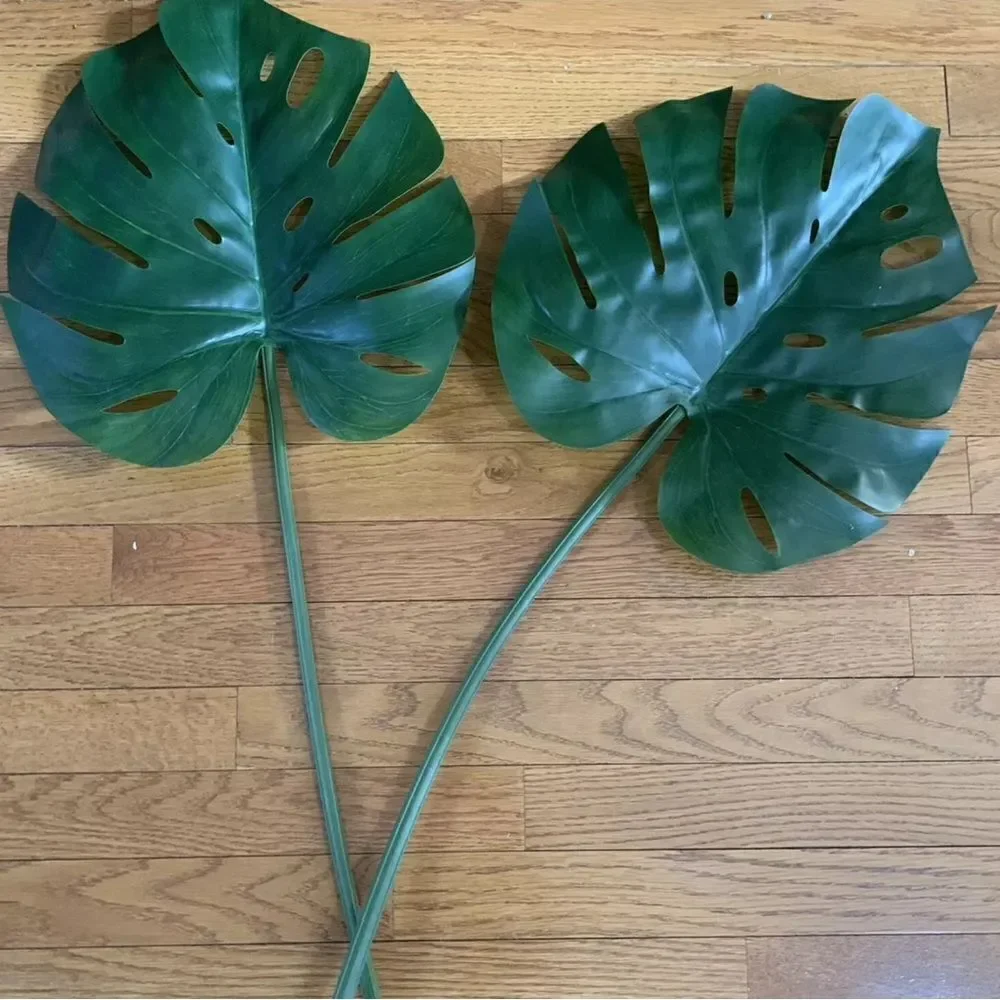 2 NEW IKEA Smycka Artificial Leaf Monstera/green 31 ½